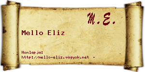 Mello Eliz névjegykártya